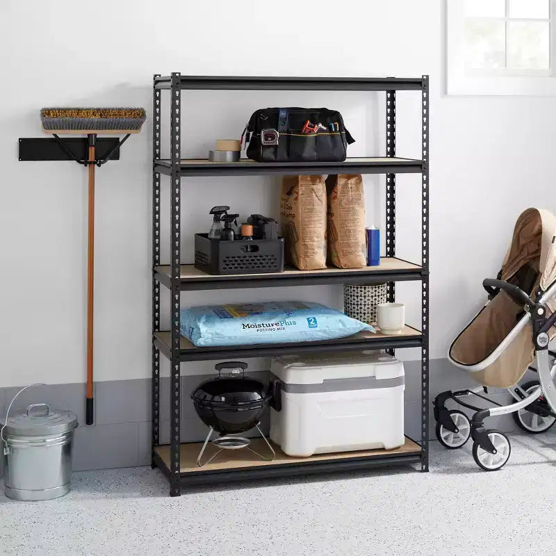 Étagère de rangement en acier robuste sans boulons à 5 niveaux de 48 po x 72 po x 18 po - Brightroom™
