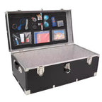 Organisateur de couvercle de malle Seward : Organisateur noir pour malles de camp et coffres de rangement, utilité universelle, aucun assemblage requis, capacité de 11,3 kg