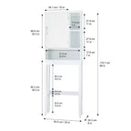 Teamson Home Newport meuble de rangement WC en bois contemporain blanc : Organisateur de salle de bain autoportant avec étagère réglable, ferrures nickelées