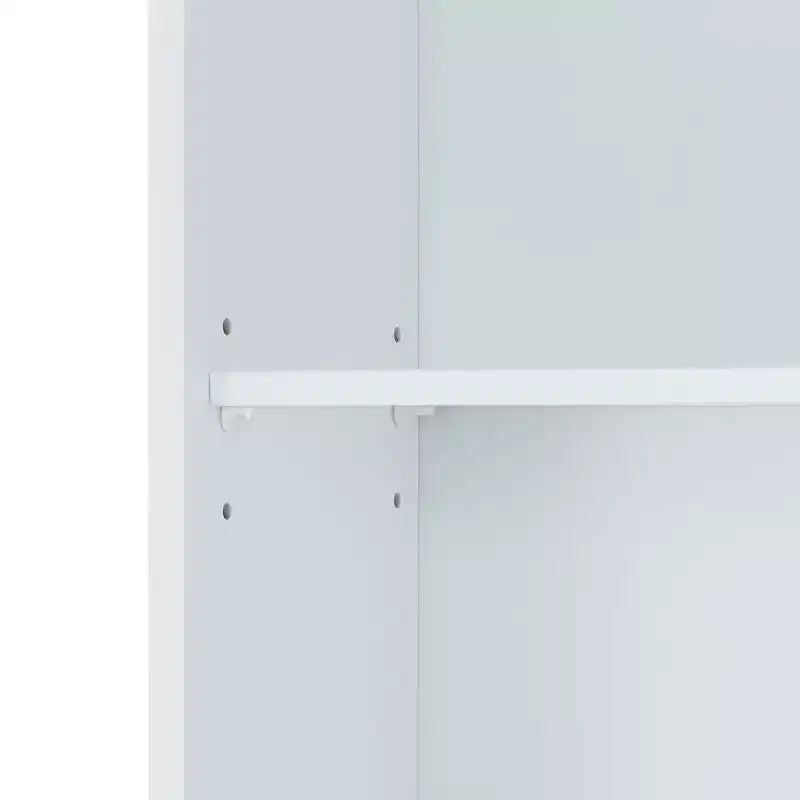 Teamson Home Newport meuble de rangement WC en bois contemporain blanc : Organisateur de salle de bain autoportant avec étagère réglable, ferrures nickelées