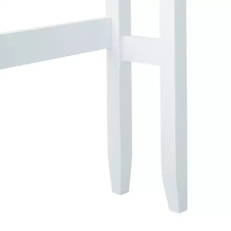 Teamson Home Newport meuble de rangement WC en bois contemporain blanc : Organisateur de salle de bain autoportant avec étagère réglable, ferrures nickelées