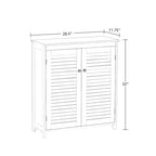 Meuble de rangement au sol RiverRidge Ellsworth pour salle de bain et buanderie avec portes et étagères réglables - Blanc