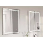 Miroir mural LED dimmable sans cadre 24"x30" avec verre anti-buée - Tosca : Miroir de rasage rectangulaire mural
