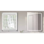 Miroir mural LED dimmable sans cadre 24"x30" avec verre anti-buée - Tosca : Miroir de rasage rectangulaire mural