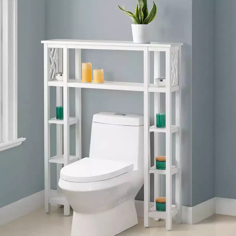 Étagère de salle de bain ouverte Coventry à poser au-dessus des toilettes avec étagères Blanc - Alaterre Furniture