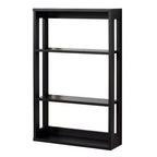 Étagère de rangement murale à 4 niveaux en bois composite noir mat – Zenna Home