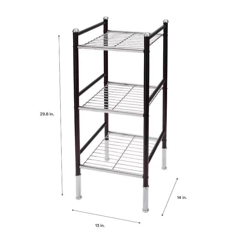Tour de rangement duplex à 3 niveaux noire – Tout organiser