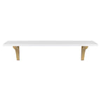 Kate & Laurel All Things 36" x 9" Corblynd Traditional Wood Wall Shelf White/Gold : Elegant Home Decor Storage