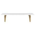 Kate & Laurel All Things 36" x 9" Corblynd Étagère murale traditionnelle en bois blanc/doré : rangement élégant pour la maison