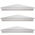 8" x 16" Set of 3 Whitewash Wood Floating Corner Shelves White - American Art Decor: Rustic Farmhouse MDF Storage, No Assembly Required
