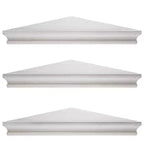 8" x 16" Set of 3 Whitewash Wood Floating Corner Shelves White - American Art Decor: Rustic Farmhouse MDF Storage, No Assembly Required