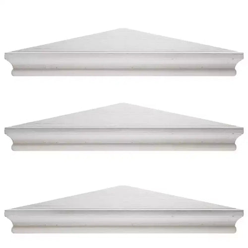 8" x 16" Set of 3 Whitewash Wood Floating Corner Shelves White - American Art Decor: Rustic Farmhouse MDF Storage, No Assembly Required