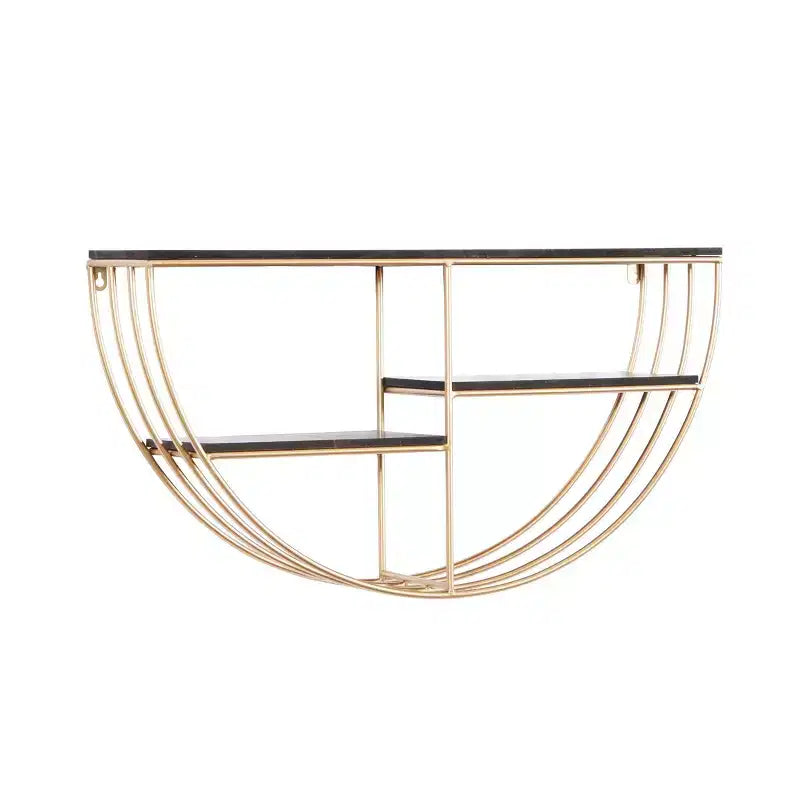 Étagère murale en bois 3 niveaux 38x71 cm demi-lune or - Olivia & May : MDF, aucun assemblage requis