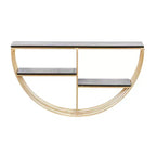 Étagère murale en bois 3 niveaux 38x71 cm demi-lune or - Olivia & May : MDF, aucun assemblage requis