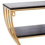 Étagère murale en bois 3 niveaux 38x71 cm demi-lune or - Olivia & May : MDF, aucun assemblage requis