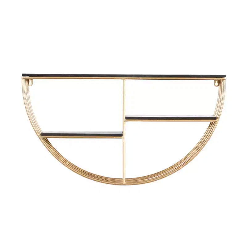 Étagère murale en bois 3 niveaux 38x71 cm demi-lune or - Olivia & May : MDF, aucun assemblage requis