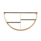 Étagère murale en bois 3 niveaux 38x71 cm demi-lune or - Olivia & May : MDF, aucun assemblage requis