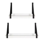 (Lot de 2) Étagères murales Sudbury 12,7 x 25,4 cm en bois et métal blanc/noir – Kate & Laurel All Things Decor : Rangement flottant moderne