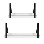 (Lot de 2) Étagères murales Sudbury 12,7 x 25,4 cm en bois et métal blanc/noir – Kate & Laurel All Things Decor : Rangement flottant moderne