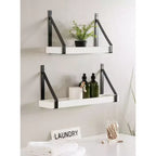 (Lot de 2) Étagères murales Sudbury 12,7 x 25,4 cm en bois et métal blanc/noir – Kate & Laurel All Things Decor : Rangement flottant moderne
