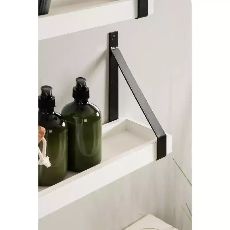 (Lot de 2) Étagères murales Sudbury 12,7 x 25,4 cm en bois et métal blanc/noir – Kate & Laurel All Things Decor : Rangement flottant moderne