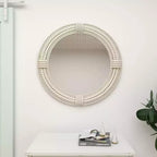 Miroir mural en bois côtier avec accents de corde enroulée Blanc - Olivia & May: Décor de plage nautique, aucun assemblage requis
