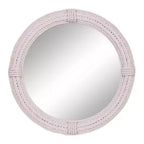 Miroir mural en bois côtier avec accents de corde enroulée Blanc - Olivia & May: Décor de plage nautique, aucun assemblage requis