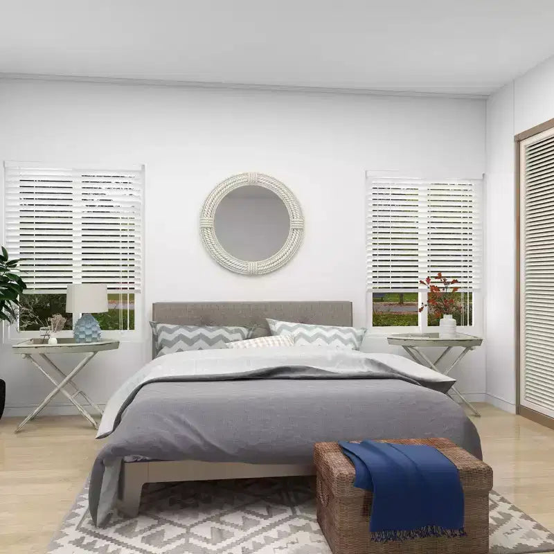 Miroir mural en bois côtier avec accents de corde enroulée Blanc - Olivia & May: Décor de plage nautique, aucun assemblage requis