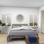Miroir mural en bois côtier avec accents de corde enroulée Blanc - Olivia & May: Décor de plage nautique, aucun assemblage requis