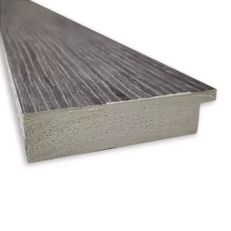 Miroir de porte Amanti Art 20" x 54" pleine longueur, gris à fines rayures, sans biseau : Rectangle moderne, cadre en polystyrène