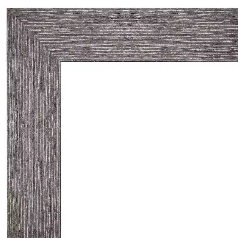 Miroir de porte Amanti Art 20" x 54" pleine longueur, gris à fines rayures, sans biseau : Rectangle moderne, cadre en polystyrène