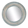 Wood Floral Carved Wall Mirror Beige - Olivia & May: Country Cottage, MDF Frame, No Assembly Required