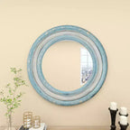 Miroir Mural Sculpté Floral en Bois Beige - Olivia & May : Cottage Champêtre, Cadre en MDF, Aucun Assemblage Requis