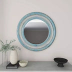 Miroir Mural Sculpté Floral en Bois Beige - Olivia & May : Cottage Champêtre, Cadre en MDF, Aucun Assemblage Requis