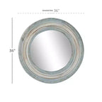 Miroir Mural Sculpté Floral en Bois Beige - Olivia & May : Cottage Champêtre, Cadre en MDF, Aucun Assemblage Requis