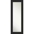 20" x 54" Non-Beveled Colonial Black Full Length on The Door Mirror - Amanti Art: Includes Hanging Hardware, Polystyrene Frame
