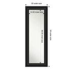 Miroir de porte pleine longueur Amanti Art noir colonial non biseauté de 20 po x 54 po – Quincaillerie de suspension incluse, cadre en polystyrène
