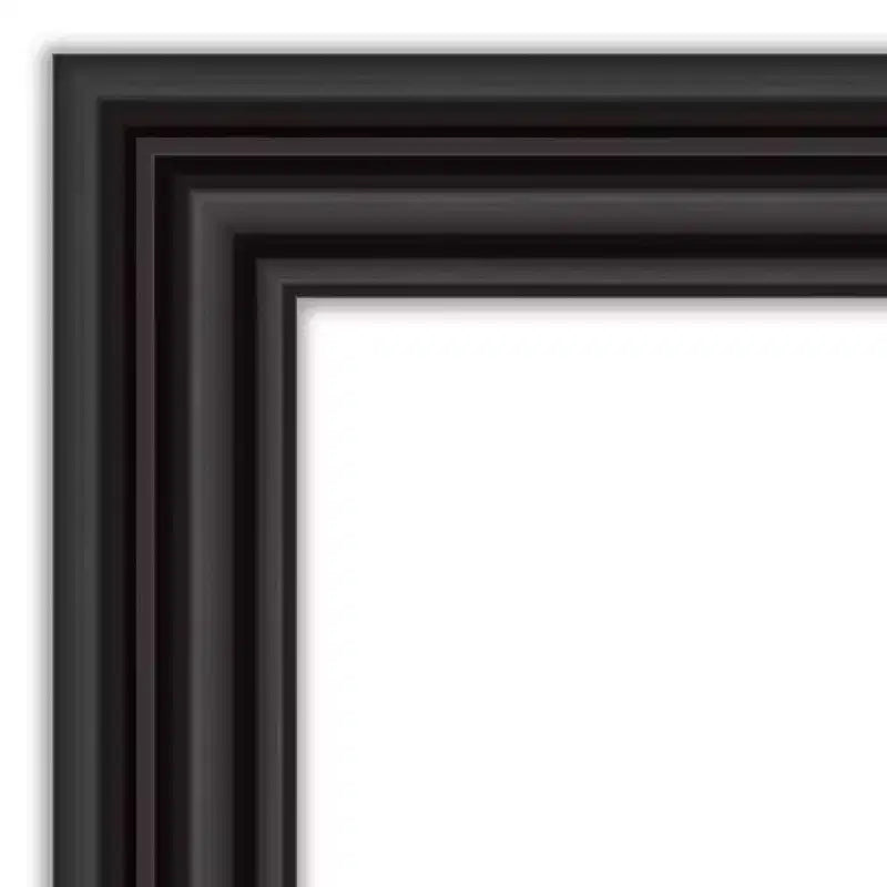 Miroir de porte pleine longueur Amanti Art noir colonial non biseauté de 20 po x 54 po – Quincaillerie de suspension incluse, cadre en polystyrène