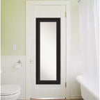 Miroir de porte pleine longueur Amanti Art noir colonial non biseauté de 20 po x 54 po – Quincaillerie de suspension incluse, cadre en polystyrène