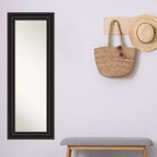Miroir de porte pleine longueur Amanti Art noir colonial non biseauté de 20 po x 54 po – Quincaillerie de suspension incluse, cadre en polystyrène