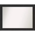 Amanti Art 44"x33" Non-Beveled Ridge Black Bathroom Wall Mirror : Modern Rectangle, Includes Mount Hardware