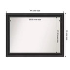 Miroir mural de salle de bain Amanti Art 44x33" sans biseau noir Ridge : rectangulaire moderne, quincaillerie de montage incluse