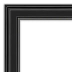 Miroir mural de salle de bain Amanti Art 44x33" sans biseau noir Ridge : rectangulaire moderne, quincaillerie de montage incluse