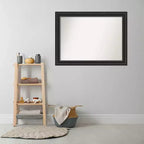 Miroir mural de salle de bain Amanti Art 44x33" sans biseau noir Ridge : rectangulaire moderne, quincaillerie de montage incluse