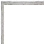 Miroir mural en bois blanc non biseauté à rainures, 19 po x 25 po - Amanti Art : Moderne rectangulaire, avec matériel de fixation