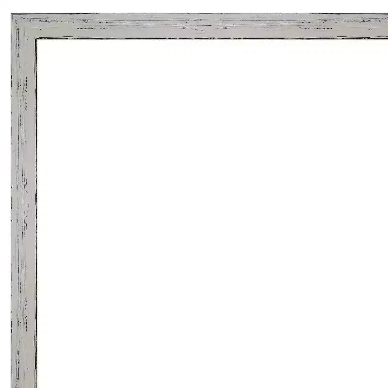 Miroir mural en bois blanc non biseauté à rainures, 19 po x 25 po - Amanti Art : Moderne rectangulaire, avec matériel de fixation
