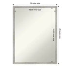 Miroir mural en bois blanc non biseauté à rainures, 19 po x 25 po - Amanti Art : Moderne rectangulaire, avec matériel de fixation