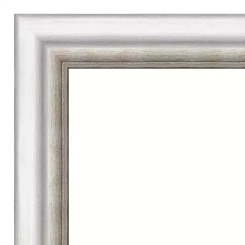 Miroir mural de salle de bain 43" x 32" non biseauté, argent - Amanti Art : Rectangulaire moderne, cadre en polystyrène, montage mural