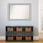 Miroir mural de salle de bain 43" x 32" non biseauté, argent - Amanti Art : Rectangulaire moderne, cadre en polystyrène, montage mural