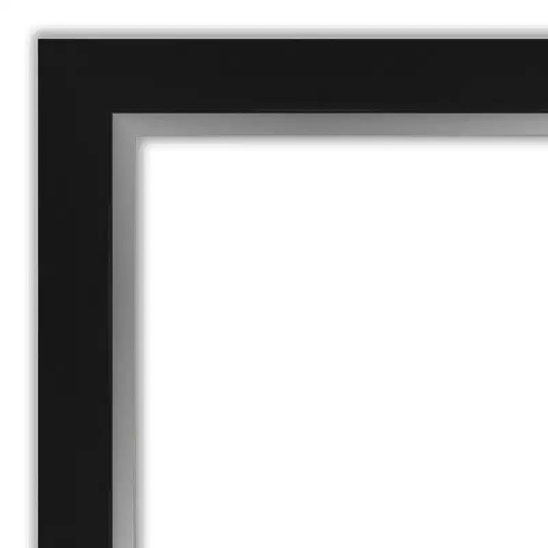Miroir de porte pleine longueur noir et argenté en EVA de 20 po x 54 po sans biseau - Amanti Art : à suspendre sur la porte